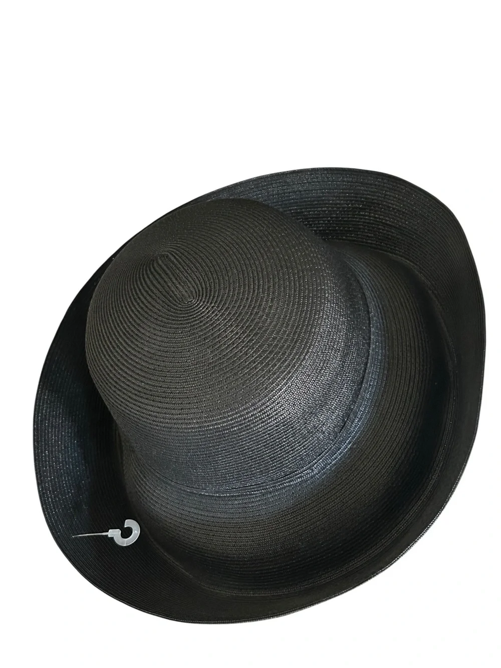 Classy Wide Brim Black Women's Straw Sun Hat with Skinny Band
